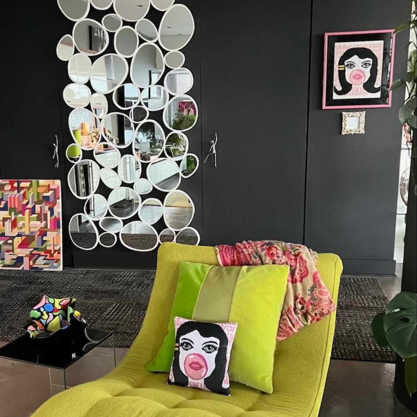needlepoint BUBBLE GIRL IN A BUBBLEGUM WORLD