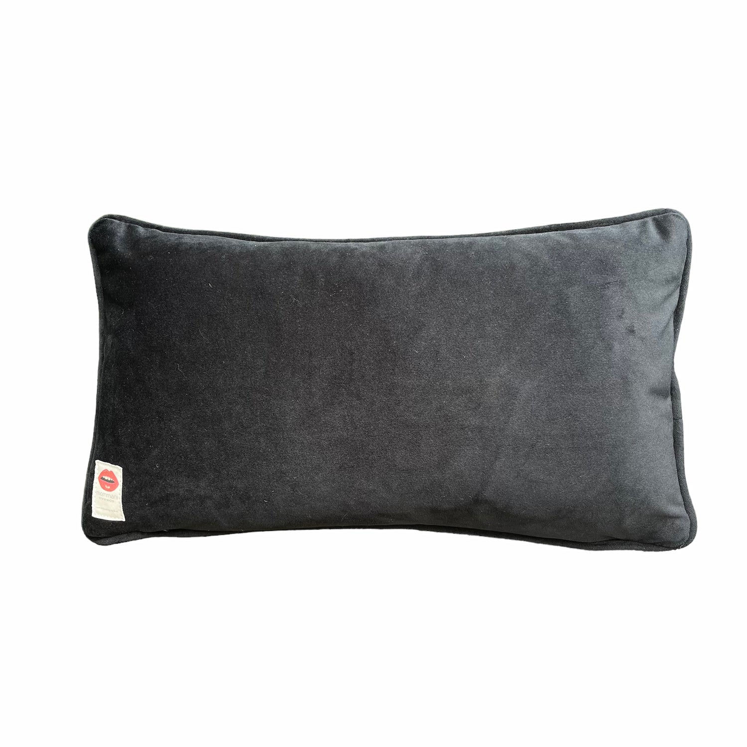 Black velvet lumbar online pillow