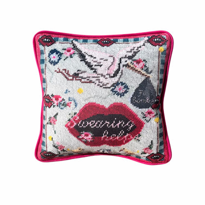 velvet F-BOMBS custom made feather down pillow