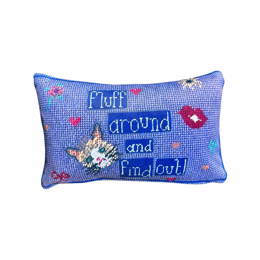 velvet FLUFF AROUND AND FIND OUT toss pillow