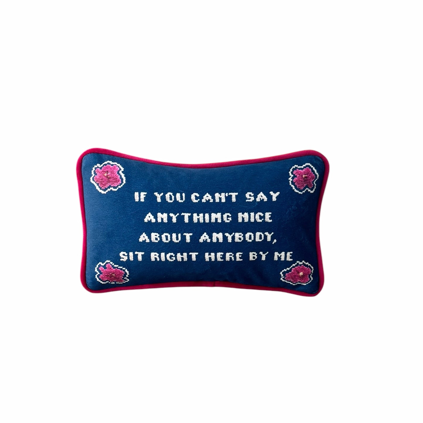 blue velvet GOSSIP GIRL sassy quote toss pillow