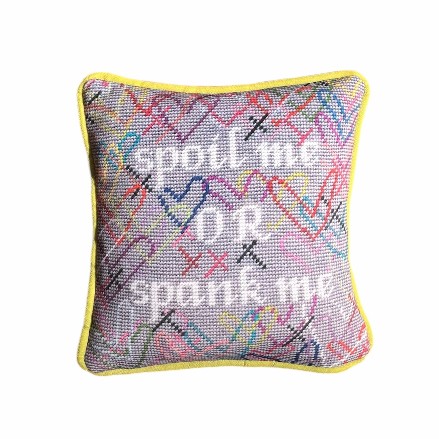 velvet SPOIL ME or SPANK ME toss pillow