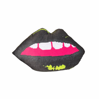 WICKED GOTH sculpted velvet lips pillow