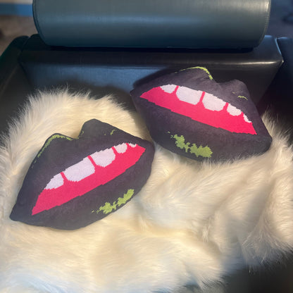 WICKED GOTH sculpted velvet lips pillow