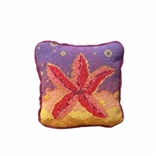 Harry Heissmann x Mommani Threads hand-embroidered STARRY needlepoint pillow