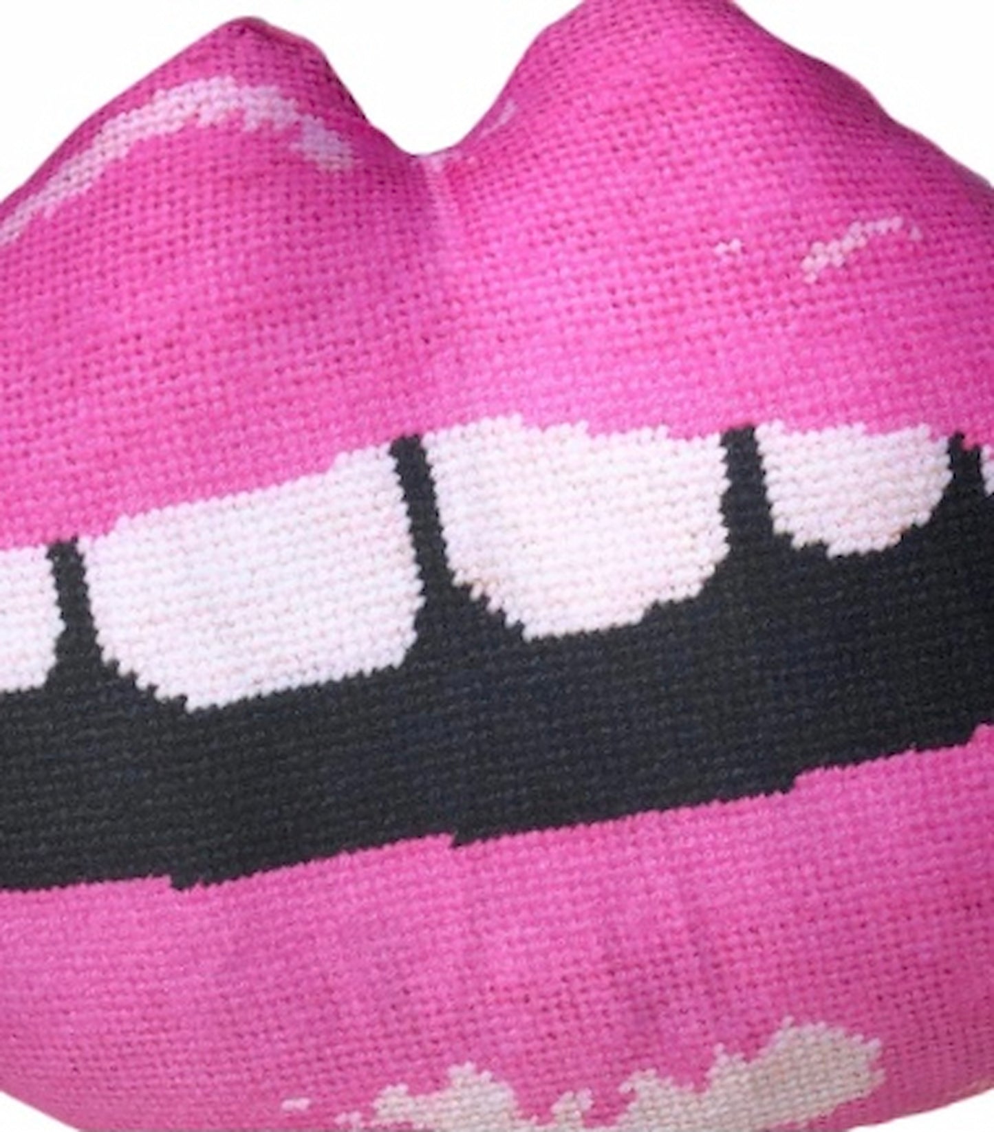 small flaw PINK POUT organic cotton sateen lips pillow