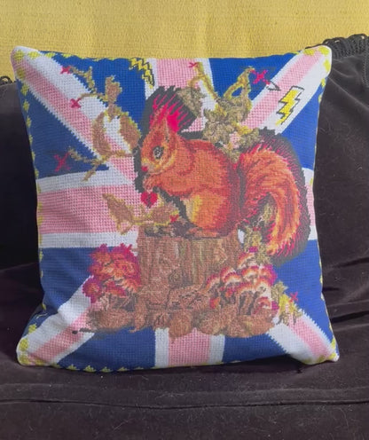 velvet PUNK SQUIRREL feather down pillow