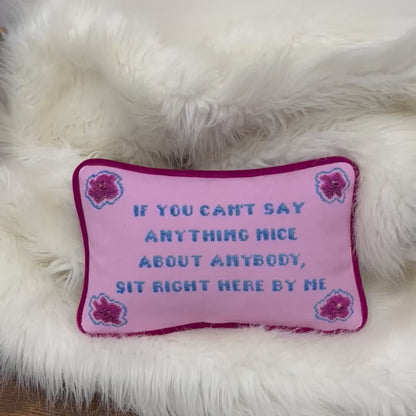 pink velvet GOSSIP GIRL custom made toss pillow