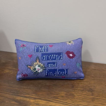 velvet FLUFF AROUND AND FIND OUT toss pillow