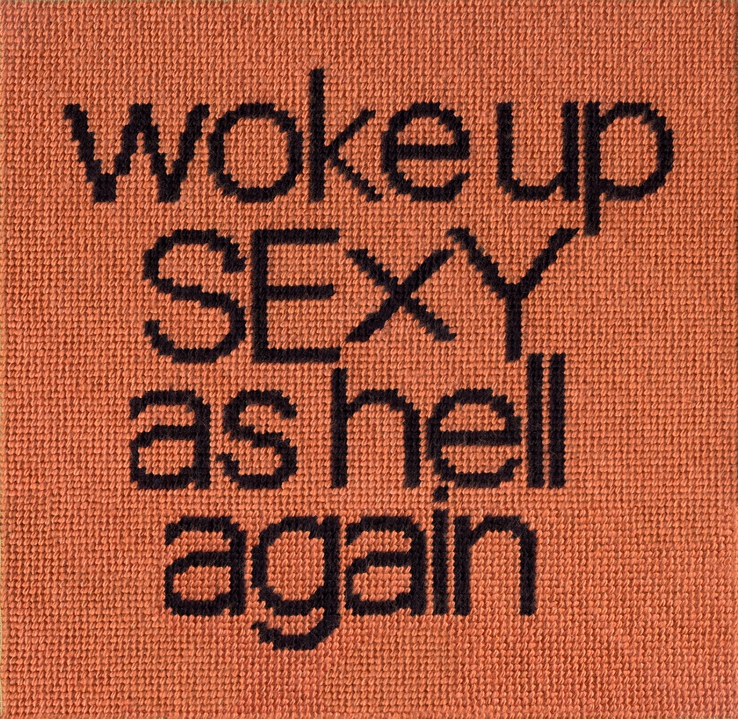 needlepoint WOKE UP SEXY AS HELL AGAIN