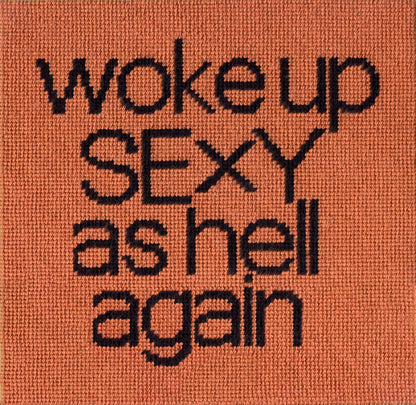 needlepoint WOKE UP SEXY AS HELL AGAIN