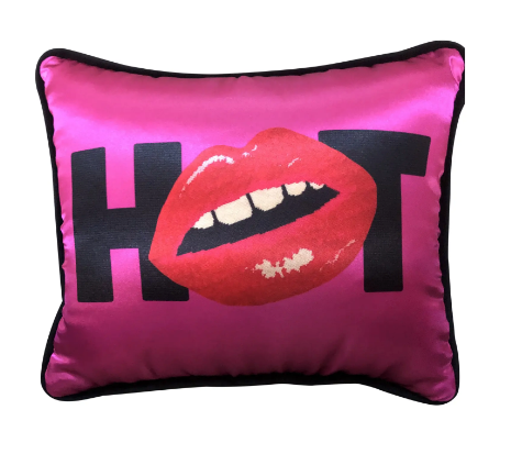 pop art satin HOT LOVE kiss me pillows