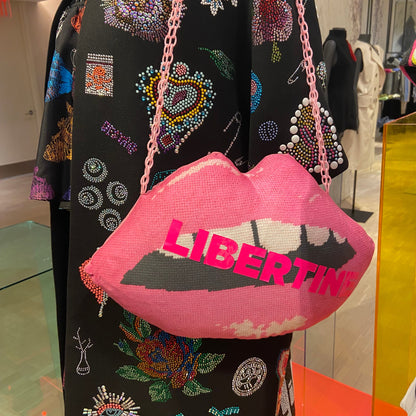 sculpted pink lips pocket book on Libertine  coat