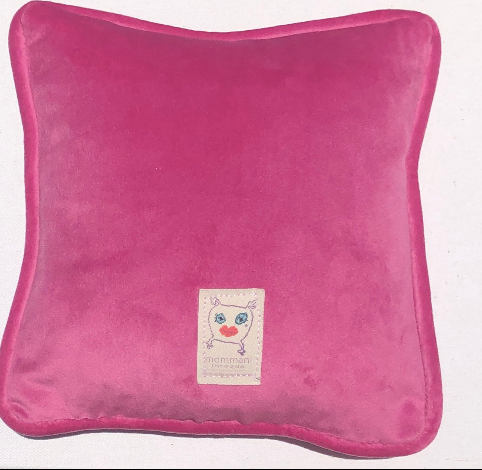 pink velvet square pillow