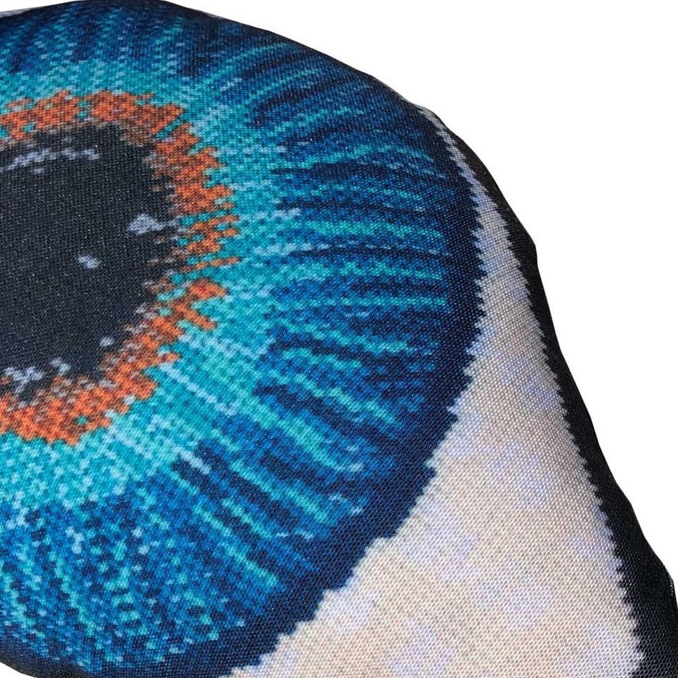 blue eye sculpted water-resistant outdoor pillow double sided