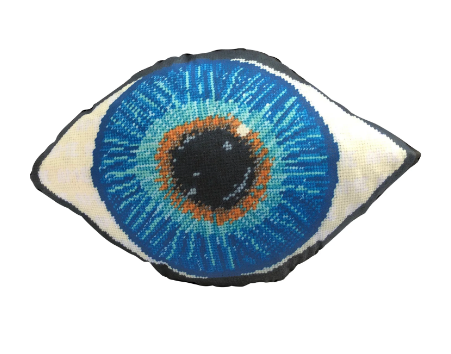 sculpted blue eye pillow