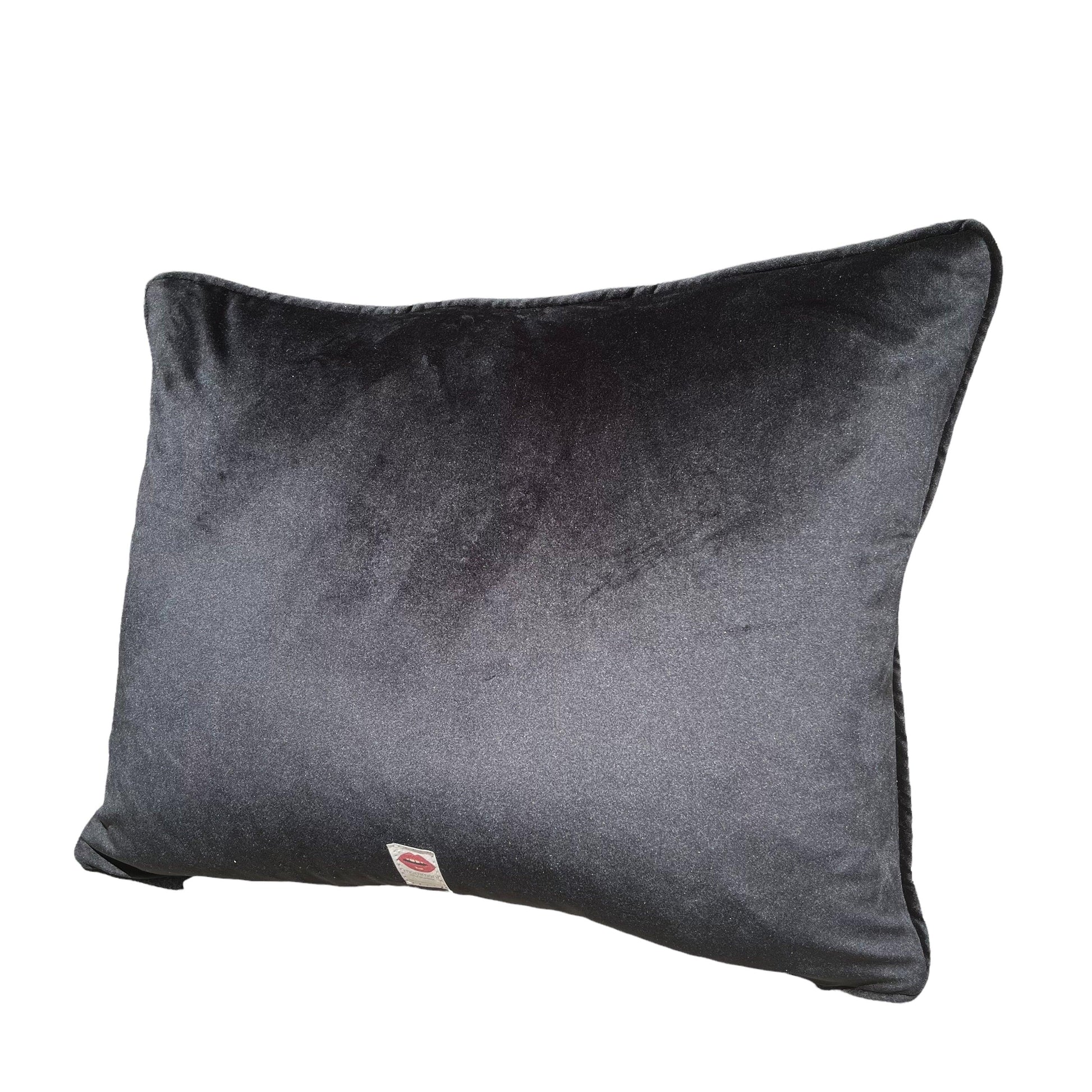 black velvet lumbar pillow
