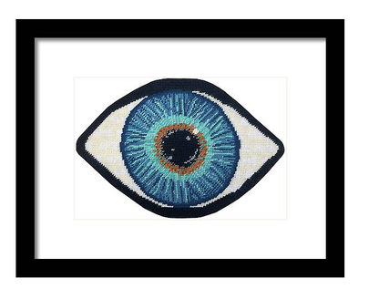 blue eye print has gold in center, turning to turquoise, then deep blues - very detailedblue eye print has gold in center, turning to turquoise, then deep blues - very detailed