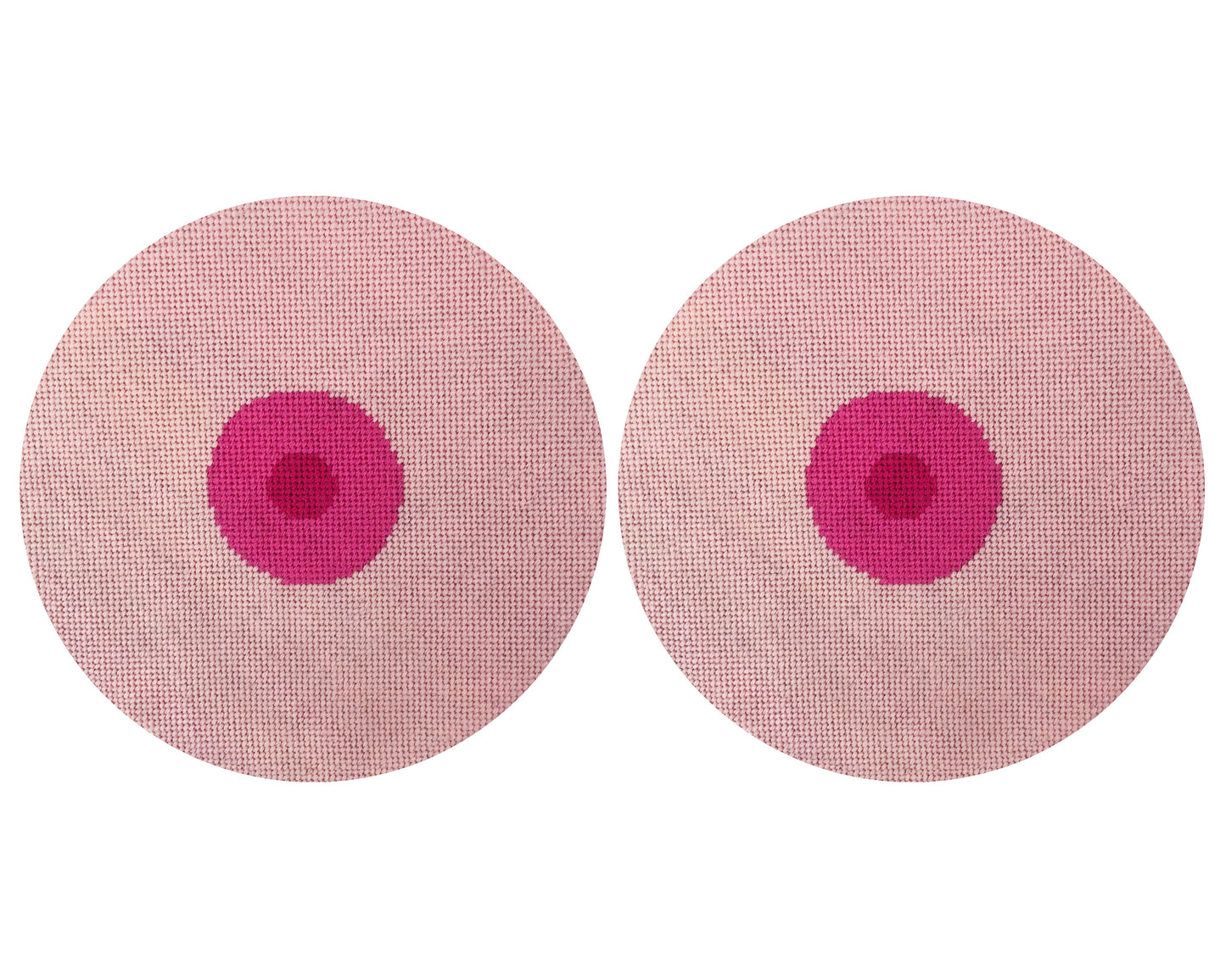 side-by-side baby pink rounds with hot pink centers