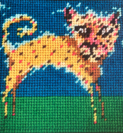 golden cheetah with pink and brown spots