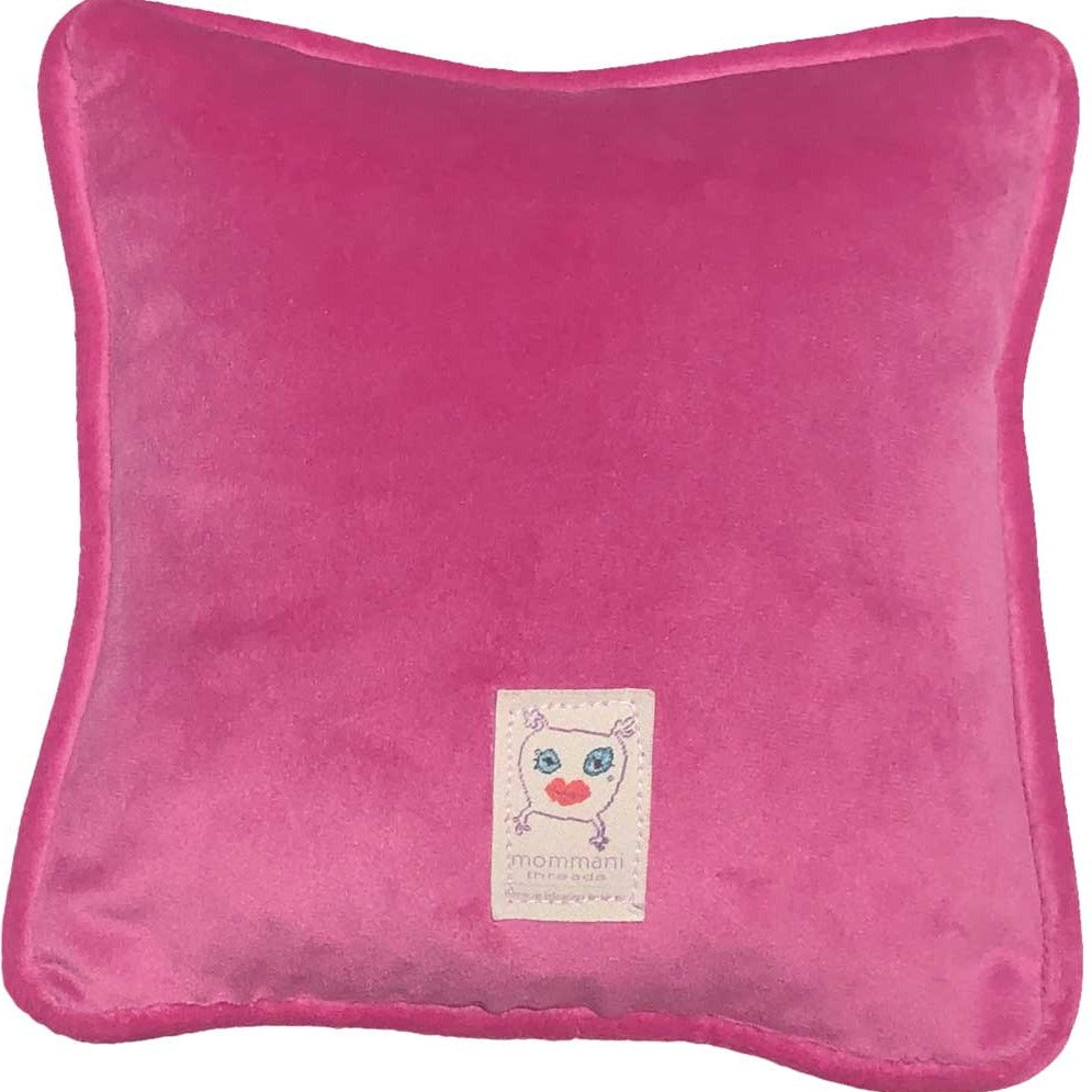 bright pink velvet pillow
