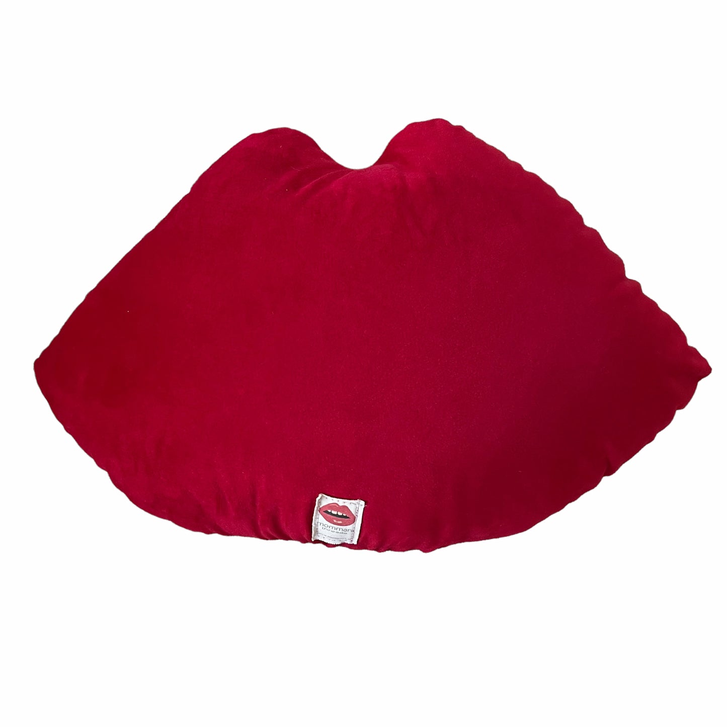 Sculpted red lips pillow features red lips with open mouth & gapped teeth