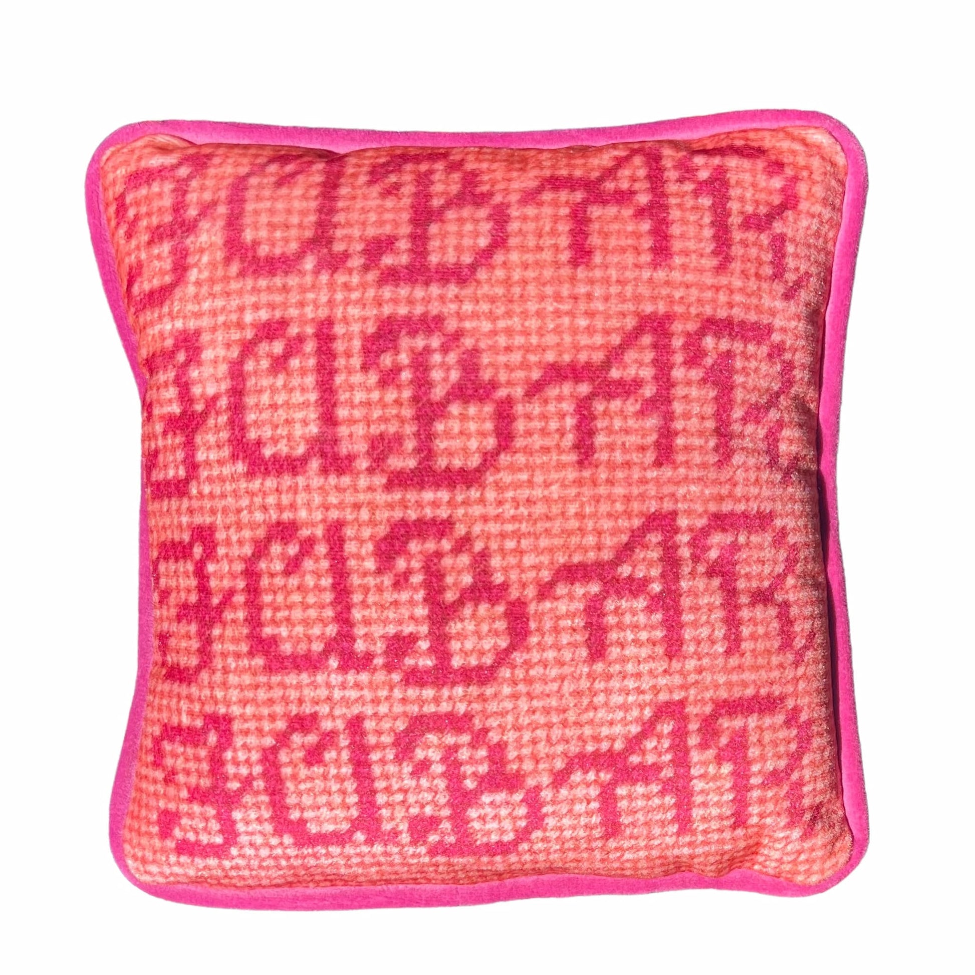 hot pink FUBAR written four times and stacked on top of each other; pink background