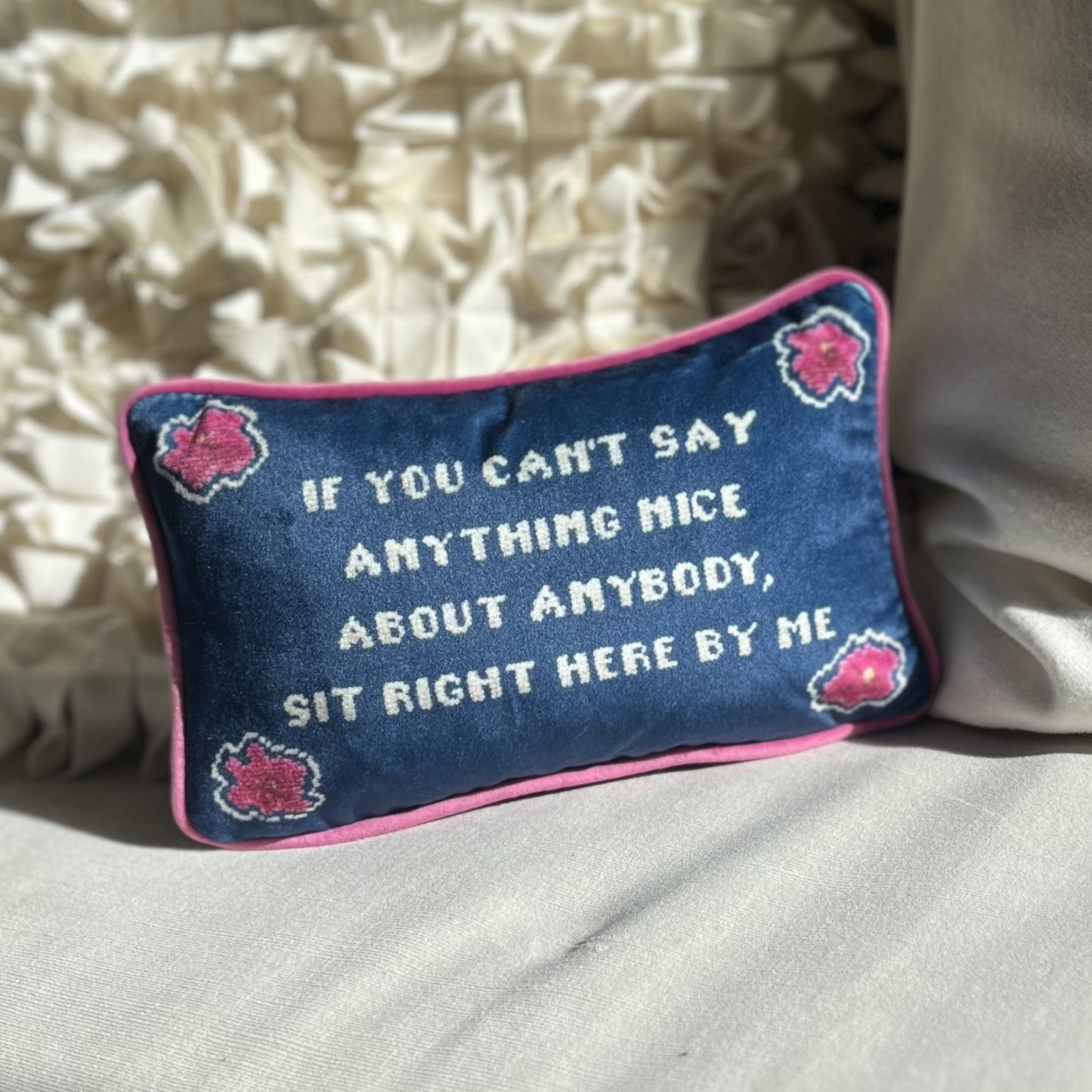 gossip girl blue velvet ALICE sassy quote toss pillow