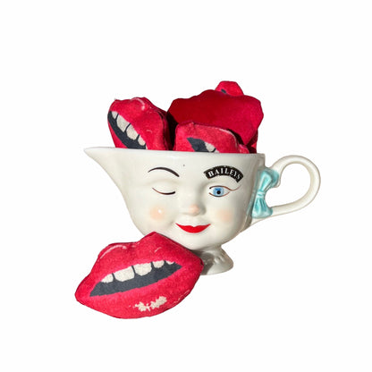 red lips-shaped lavender sachet