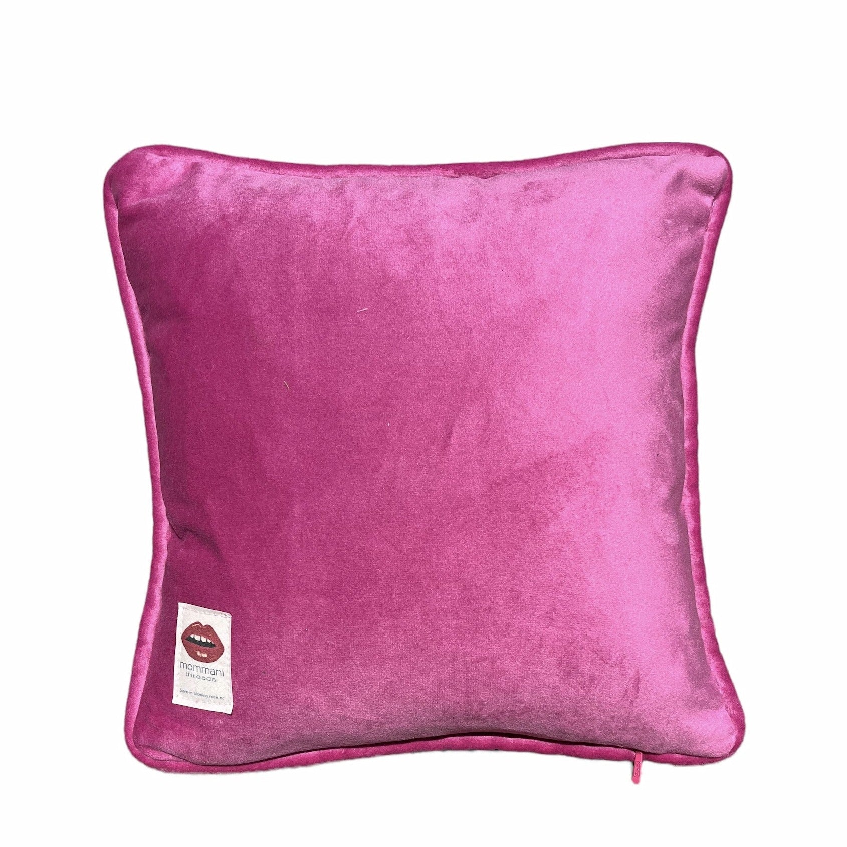 hot pink velvet square pillow