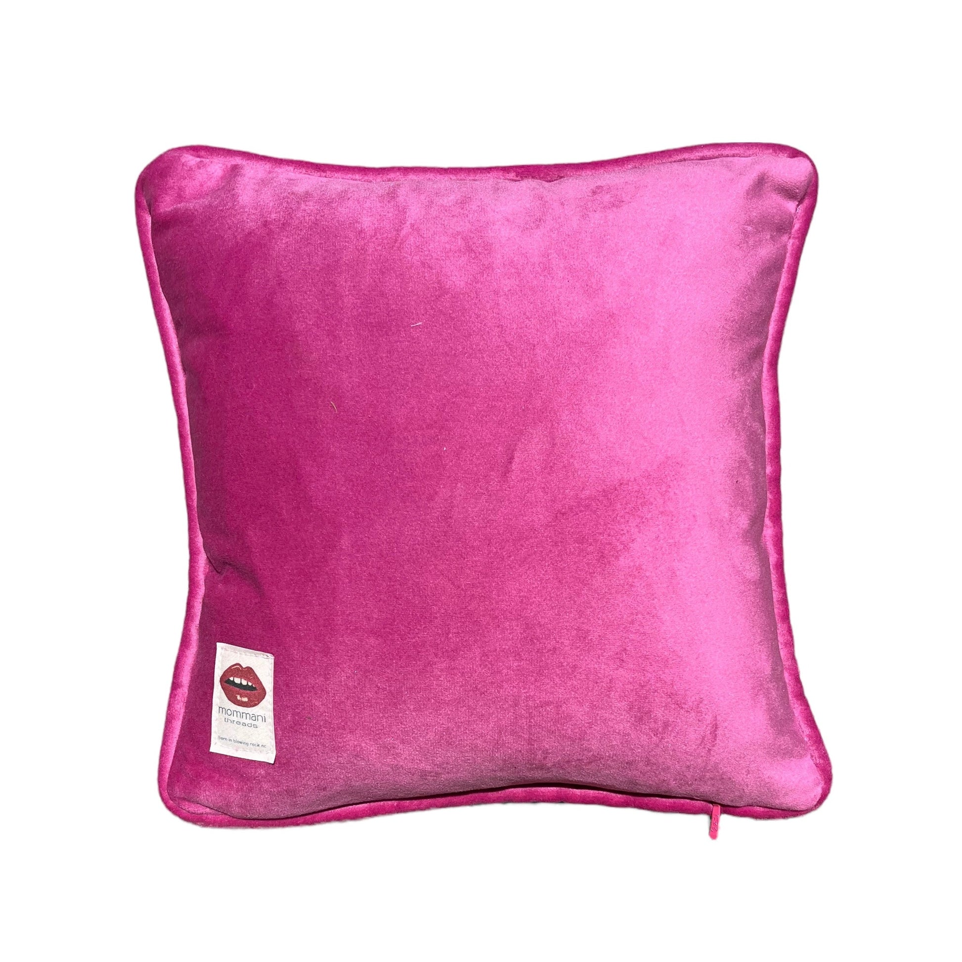 pink velvet square pillow