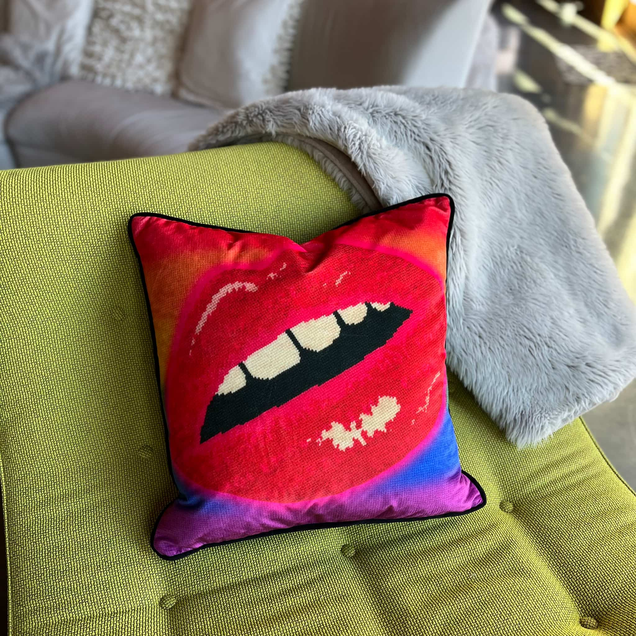 Large velvet outlet pillow