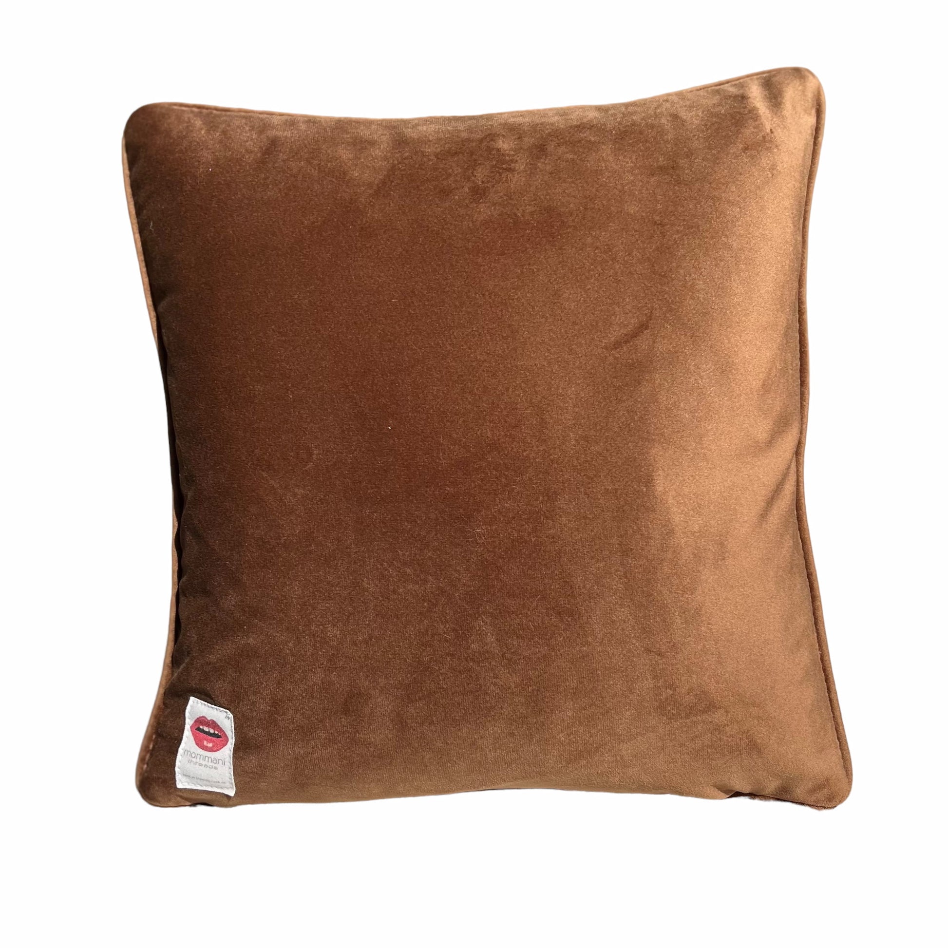 brown velvet square pillow