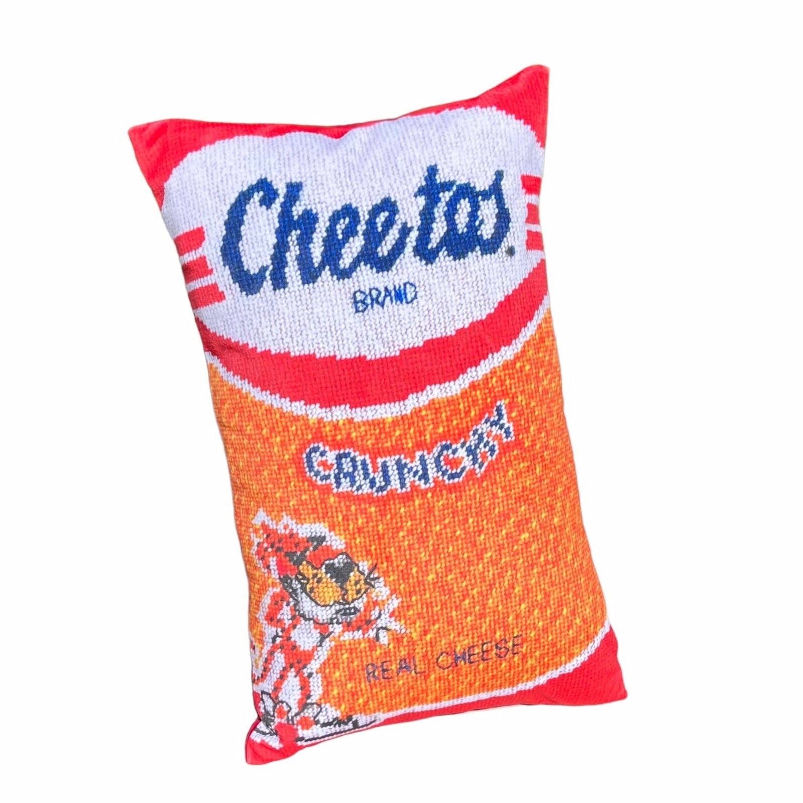 velvet pillow that looks just like a bag of Cheetos