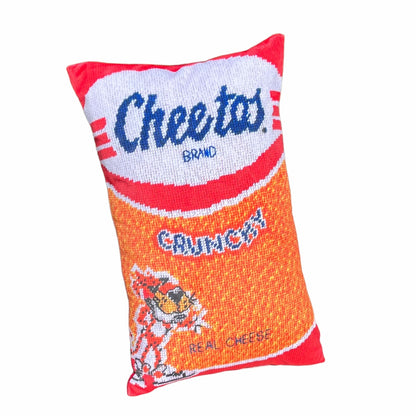 velvet pillow that looks just like a bag of Cheetos