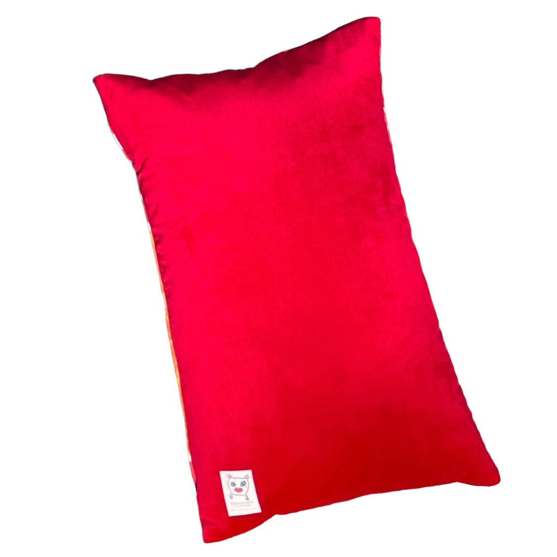 red velvet rectangular pillow