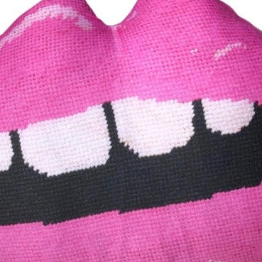 sculpted cotton sateen pink lips pillow