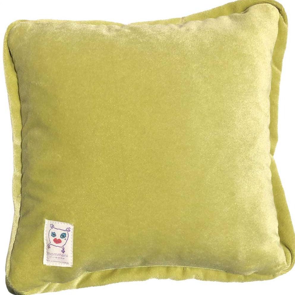 chartreuse velvet pillow
